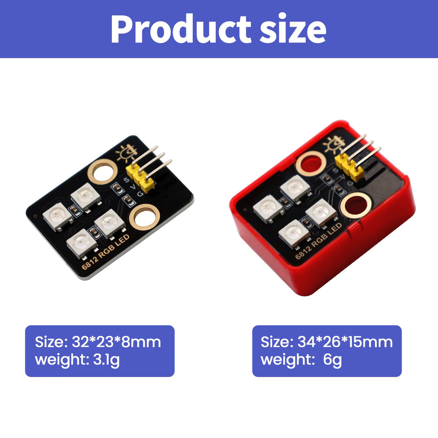Keyestudio 6812 RGB-Modul mit SMD 5050 LED-Bausteinen kompatibel mit Arduino Raspberry Pi Micro-Bit und LEGO - Bild 4