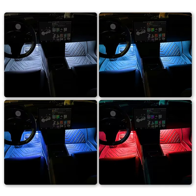 RGB LED Auto Innenbeleuchtung USB Neon Flex Fußleuchten Set zur Fahrzeug-Atmosphärenbeleuchtung - Bild 2