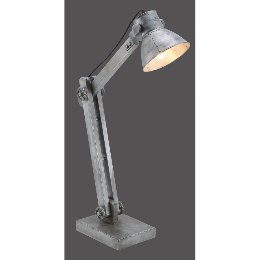 Just Light Tischleuchte Samia 1-flammig aus Eisen in Silber-Optik, höhenverstellbar, Höhe: 55 cm - Bild 2