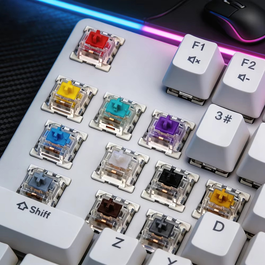 110 Stück Outemu mechanische Tastaturschalter, 3-polig, linear, taktil und klickend, in Grau, Rot und Blau für Gaming-Tastaturen - Bild 3