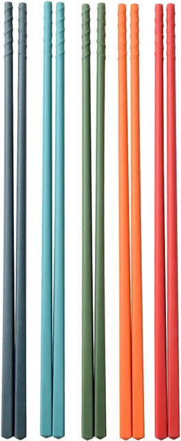 5-teiliges Silikon-Essstäbchen-Set von uniturcky in Mehrfarben mit rutschfestem Griff und mattem Finish - Bild 1