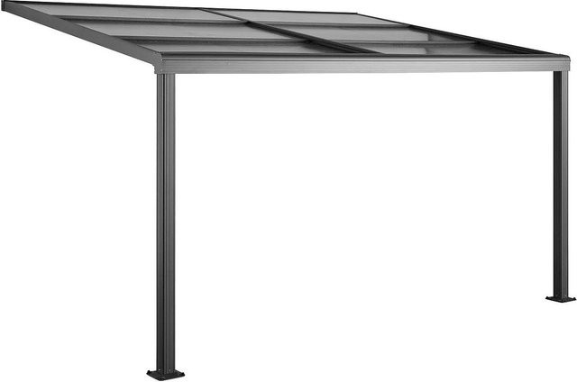 Anlehnende Pergola Izeda mit Schiebedach in Anthrazitgrau, Breite: 400 cm - Bild 1