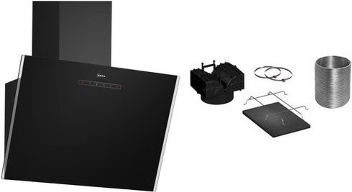 Neff Dunstabzugshaube DMK63IDS in Schwarz und Transparent, Wandmontage, Abluft oder Umluft, Glas und Metall, B/T/H: 60 x 60 x 34,8 cm - Bild 2