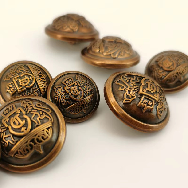 DENGWEIS Metallknöpfe handgefertigt in Bronze und Gold für Jacken und Anzüge, 6 Stück - Bild 2