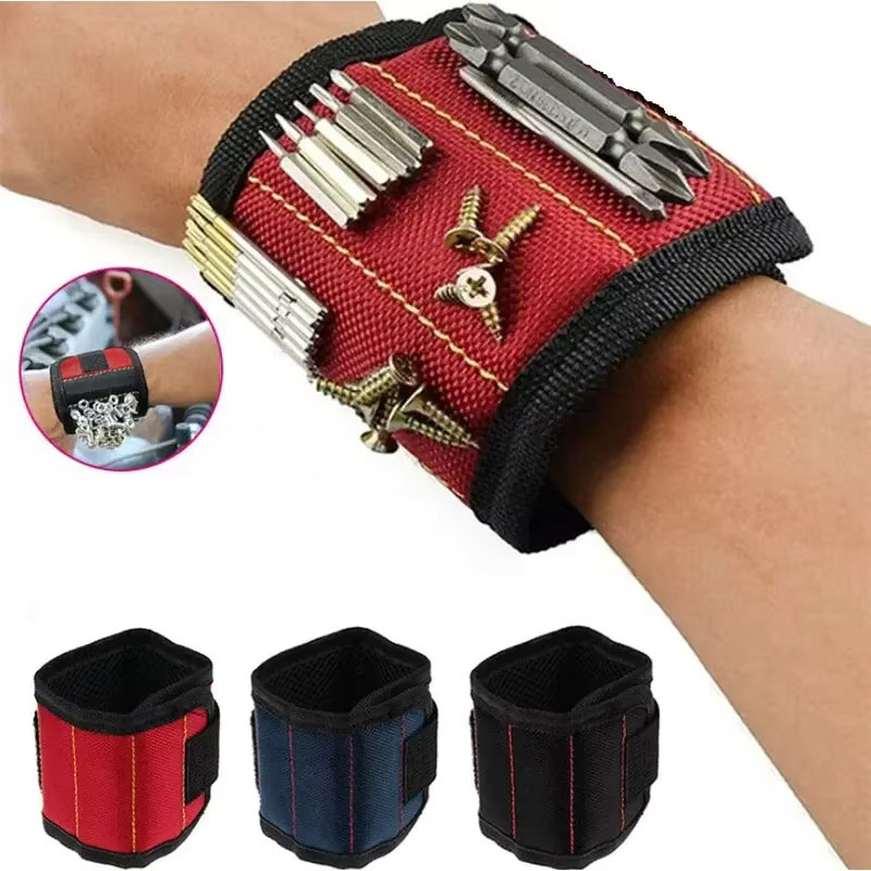 Magnetisches Armband von Ausum in Schwarz als Handgelenk-Werkzeughalter für Schrauben, Nägel und Bohrer mit starken Magneten - Bild 3