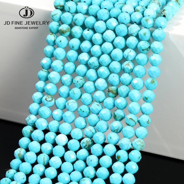 Buy Bao Ji Türkisperlen, blau, facettiert, 2-4 mm, Spacer-Edelsteine - Bild 1
