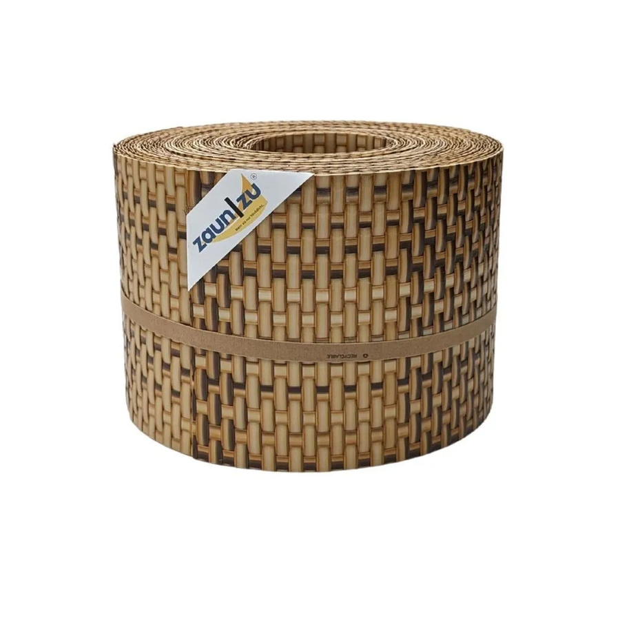 zaun zu Sichtschutzstreifen Rattan für Doppelstabmatten UV-beständig Stroh 10 x 2,55 m - Bild 2