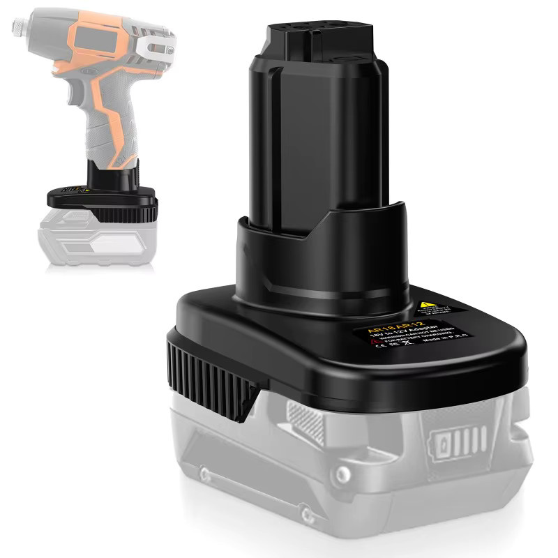 AR18AR12 Batterieadapter von Ridgid für die Umwandlung von 18V Li-Ionen-Akkus auf 12V Li-Ionen-Elektrowerkzeuge, Farbe: Schwarz - Bild 2