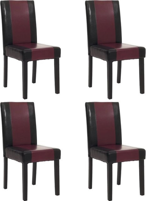 CHEFGASTRO Esszimmerstuhl 4er-Set in Schwarz-Rot aus Kunstleder, H x B x T: 90 x 43 x 56 cm, Sitzhöhe: 45 cm - Bild 1