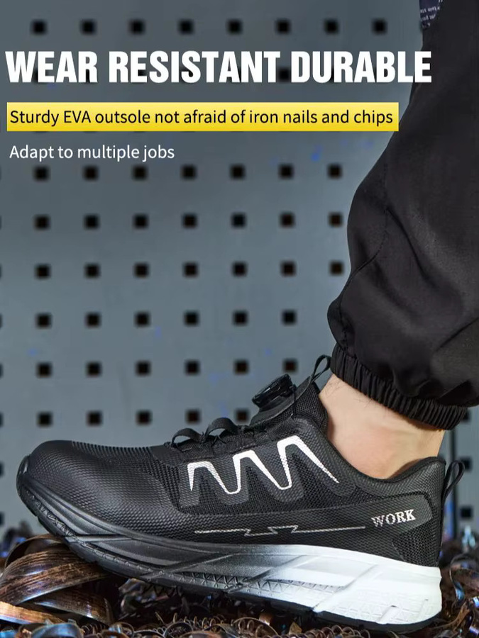 Kankeirr Herren-Arbeitsschuhe mit Stahlkappe und Pannenschutz in Schwarz - Bild 5