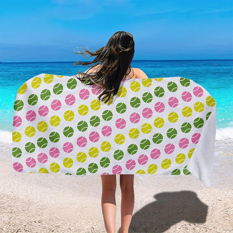 Dalangpa Tennis Strandtuch mit Tennis-Print, superweich, B: 30 cm, H: 60 cm - Bild 2