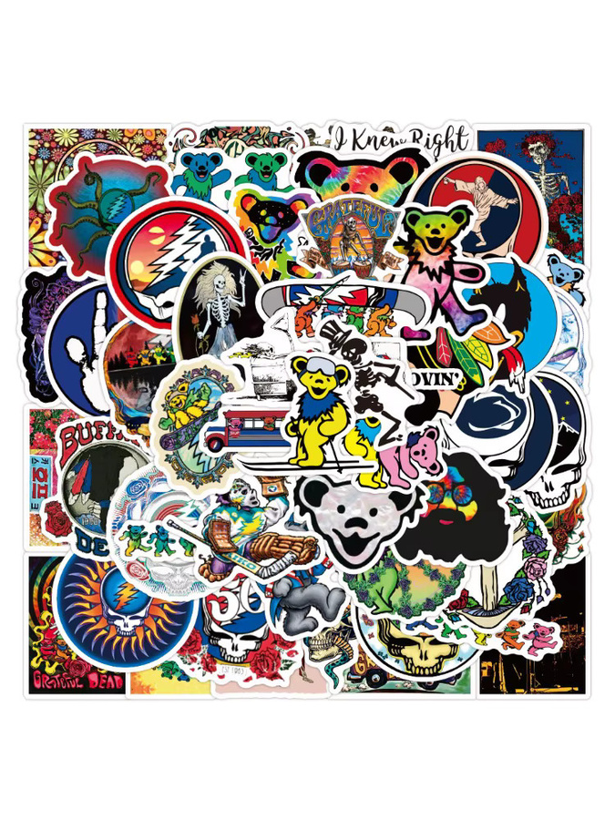 Grateful Dead Schreibwaren-Aufkleber, 50-teiliges Set, Bunt / Mehrfarbig - Bild 6