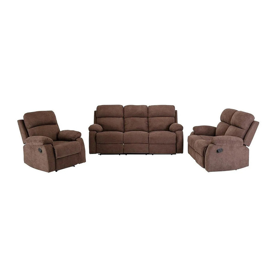 Vente-unique Couchgarnitur Tolzano in Braun mit 3-Sitzer Sofa, 2-Sitzer Sofa und Sessel, B/T/H: 201 x 146 x 91 cm - Bild 2