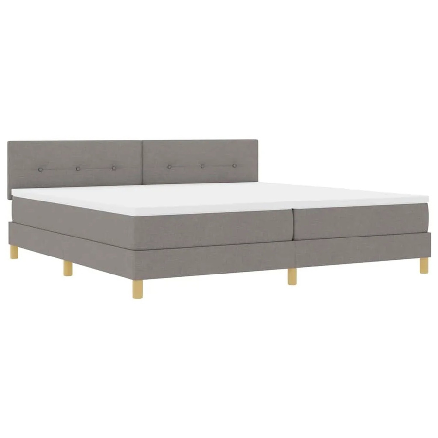 vidaXL LED Boxspringbett mit Matratze in Taupe, Hybrid-Matratratze mit USB-Anschluss und Unterbettbeleuchtung, B/T: 200 x 200 cm - Bild 2