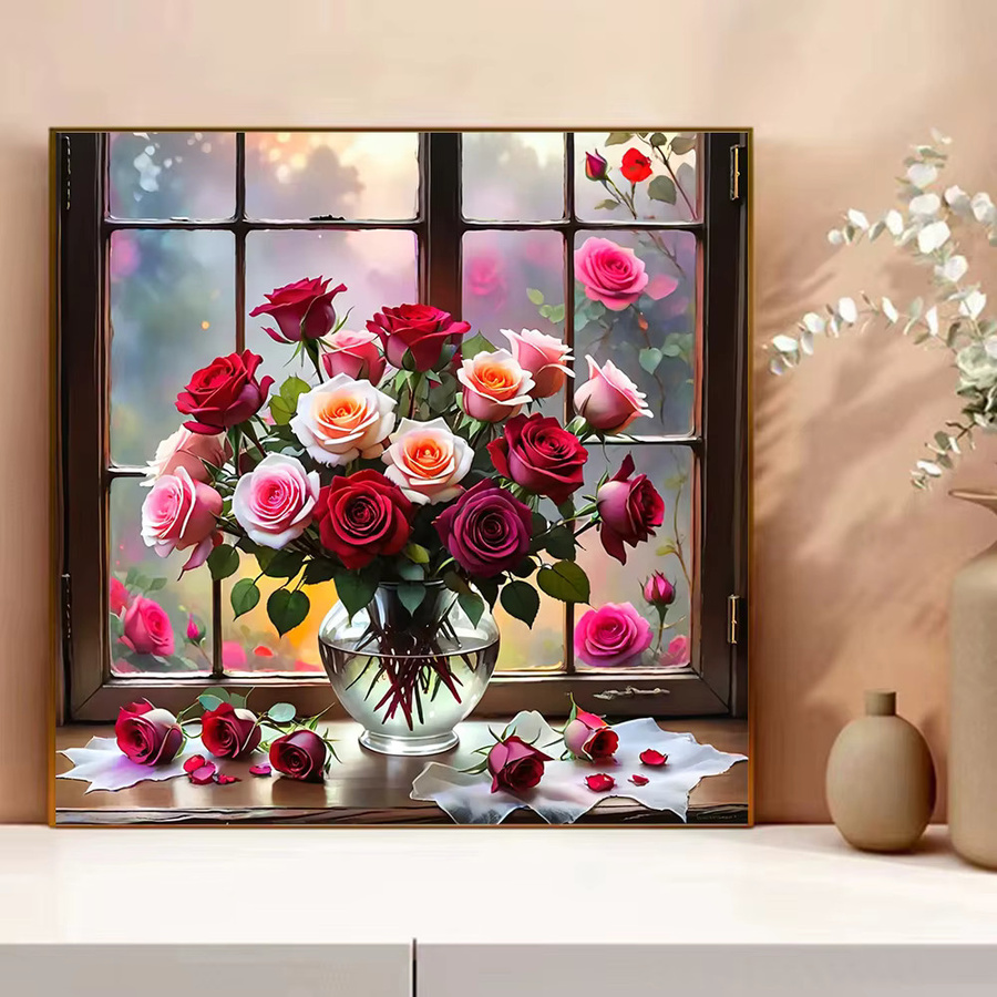 Evershine Kreuzstich Set Rose Blumenbild in Multicolour B/H: 30 x 30 cm - Bild 2