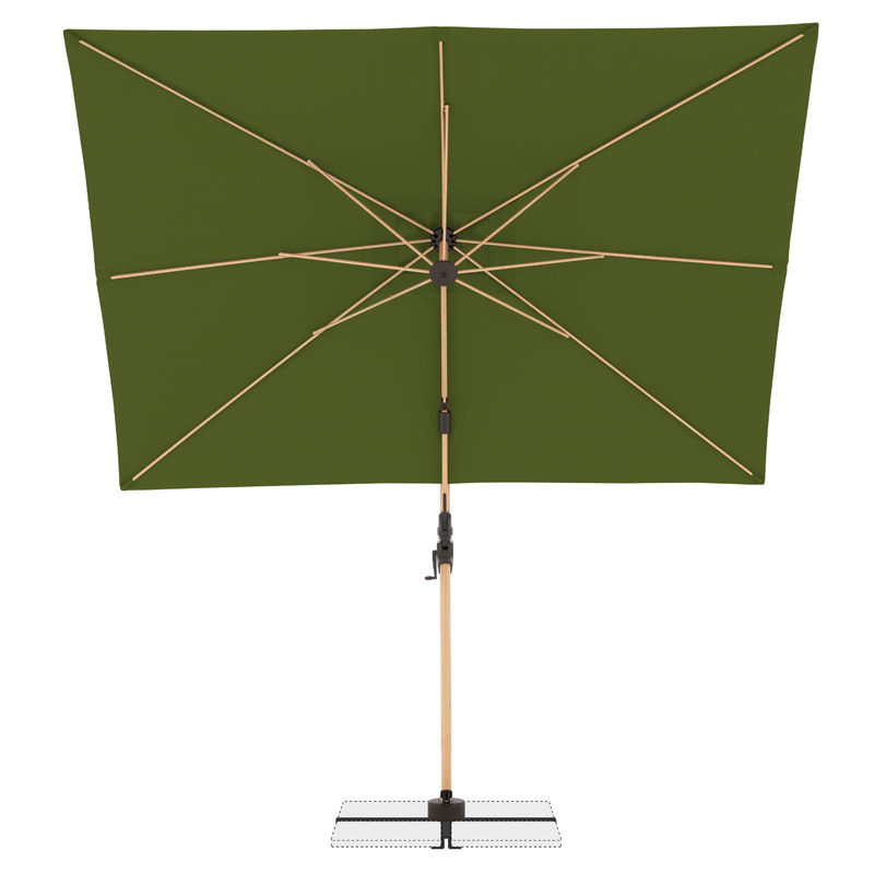 Doppler Ampelschirm Alu Wood AX Ultra in Kiwi mit Standkreuz, B/T/H: 300 x 220 cm - Bild 3
