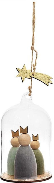 Rico Design Weihnachts-Hänger Glashaube Heilige 3 Könige, mehrfarbig, Höhe: 11 cm - Bild 1