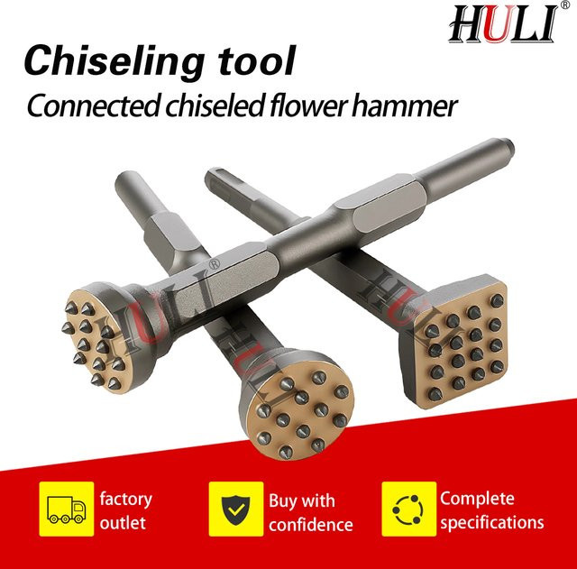 HULI Meißel-Blumen-Hammerbohrer für Beton und Boden in Silber mit 4, 12 oder 16 Zähnen - Bild 1