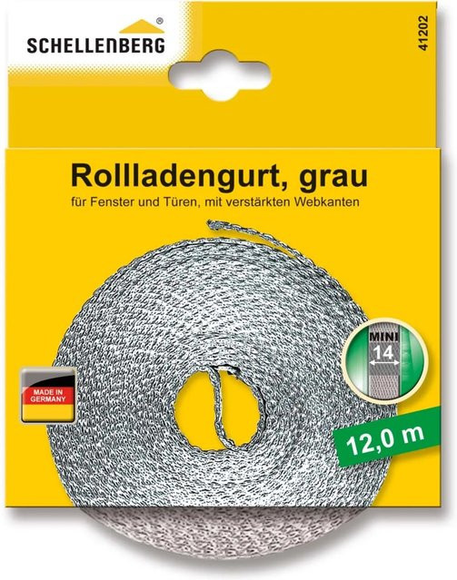 Schellenberg Rollladengurt Mini, Grau, Breite: 14 mm, Länge: 12 m - Bild 1