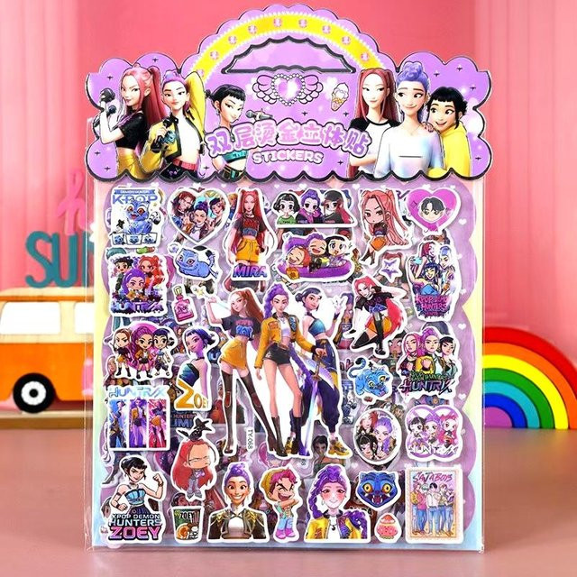 Wasserfeste 3D Kpop Dämonenjäger Aufkleber für Kinder, Mehrfarbig, DIY Sticker für Laptop, Fahrrad und Kühlschrank - Bild 1
