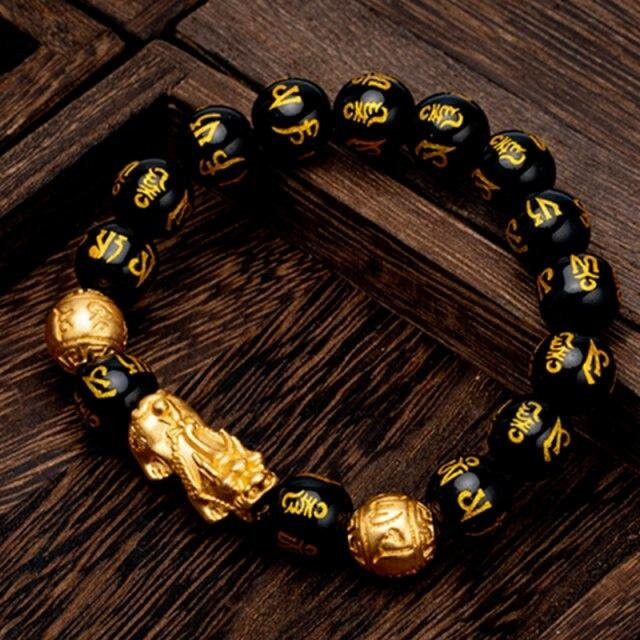 Armband Obsidian, Kupfer, Schwarz, Unisex, 17-20cm - Bild 1