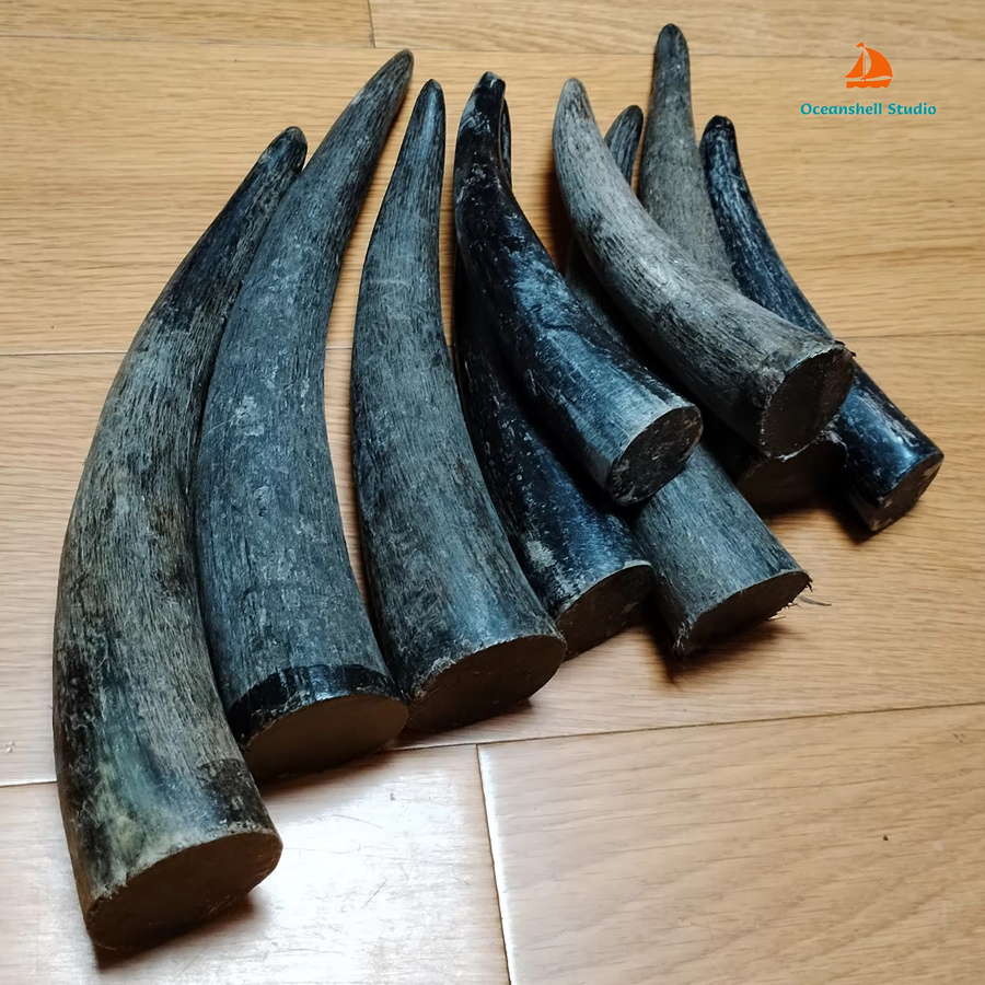 Authentisches schwarzes Yak-Horn als rohes Gravurmaterial für Buddha-Perlen und Zigarettenspitzen, 1 Stück - Bild 2
