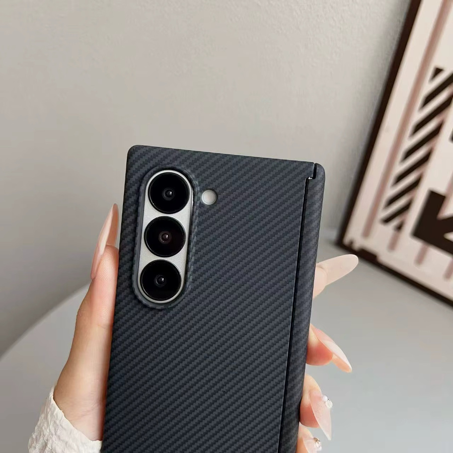 Slim Business Kevlar Texture Schutzhülle mit magnetischer Ladeschutzabdeckung für Samsung Galaxy Z Fold 7 6 5 in Schwarz - Bild 2