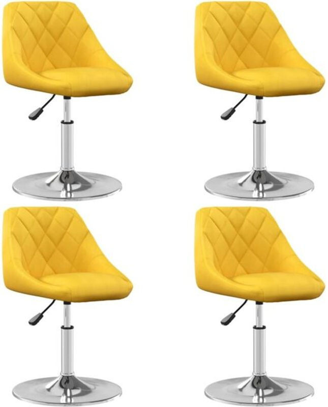 vidaxl Esszimmerstühle 4er Set modern drehbar in Gelb aus Samt - Bild 1