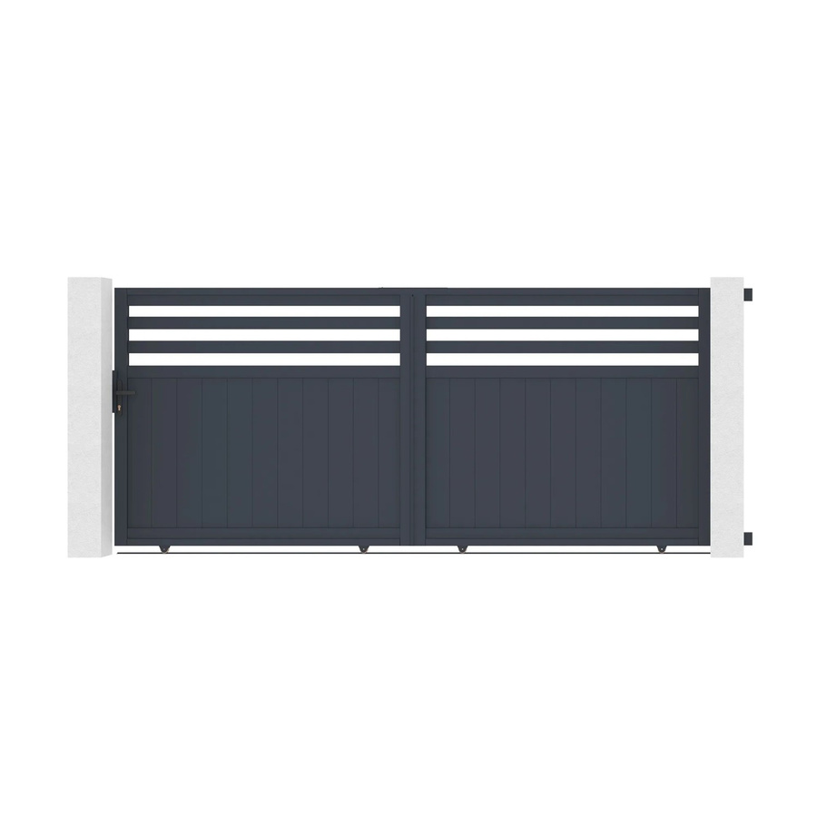 Casanoov Elektrisches Schiebetor Nevis aus Aluminium in Grau inklusive Schiebetorantrieb Ranger C300, Breite: 370 cm, Höhe: 160 cm - Bild 2