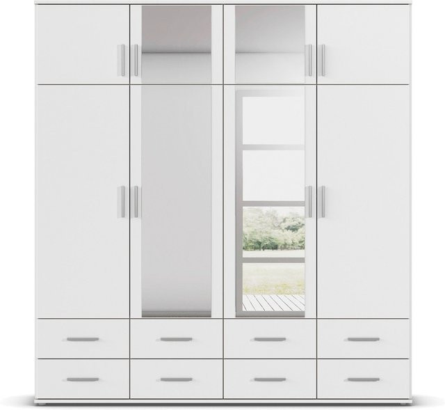 RAUCH BLUE Kemi Drehtürenschrank mit Spiegel und integrierten Schubladen, Blau/Weiß, B/T/H: 135,2 x 53,0 x 194,0 cm - Bild 1