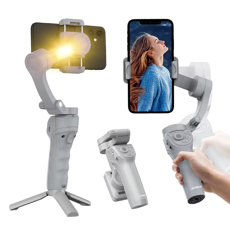 Axnen 3-Achsen-Gimbal-Stabilisator für Smartphones mit Aufhellungslicht für Videoaufnahmen und Vlogs - Bild 7