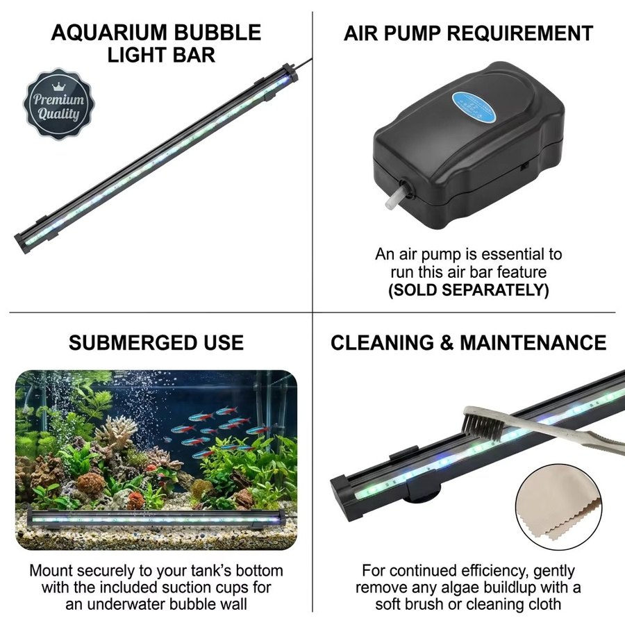 SEVEN MASTER USB LED Aquarium-Luftblasenlicht mit RGB-Farbwechsel in Schwarz - Bild 5