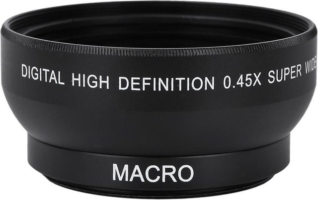 Shoemst Weitwinkelobjektiv mit 0,45-facher Vergrößerung und hochauflösender Optik für Kameras mit 49-mm-Mount, Schwarz - Bild 1