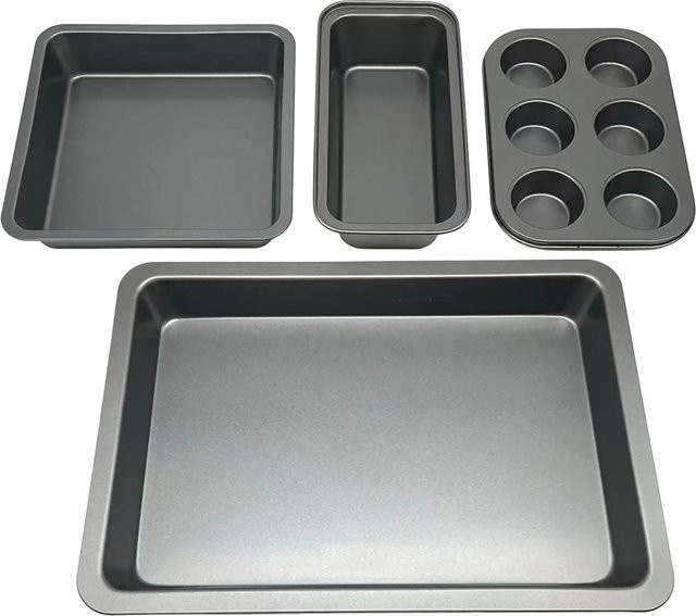 Relaxdays Backformen Set aus Carbonstahl in Dunkelgrau mit Antihaftbeschichtung B: 41,5 cm, T: 28,5 cm, H: 6 cm - Bild 1