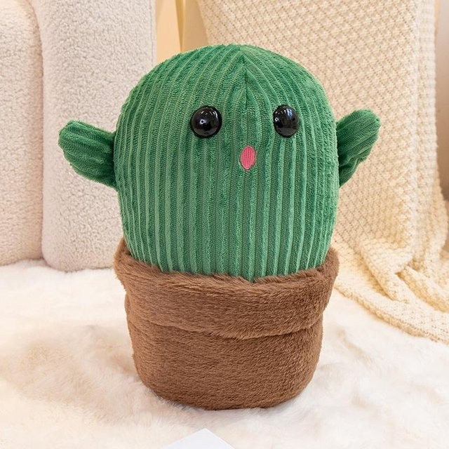 Yiran toy Kawaii Topf-Kaktus Plüschtier, Grüne Pflanze, ab 14 Jahren - Bild 1