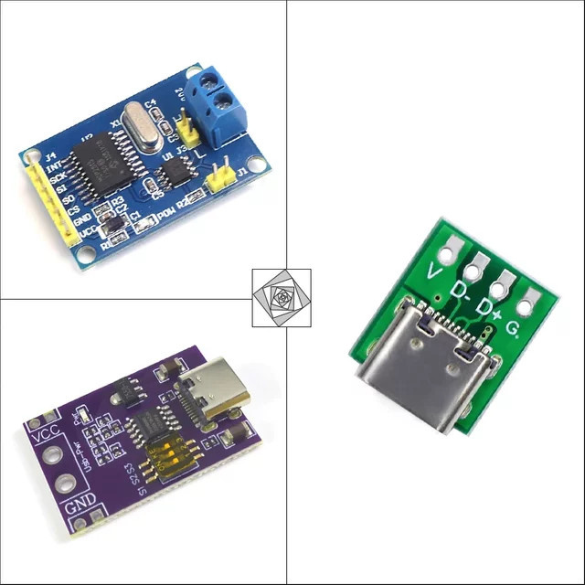 USB-C-Testplatine mit vollem Pin, MCP2515 CAN-Bus-Modul und PD QC-Auslöser für Elektronikreparatur und Kfz-OBD-II-Scanner - Bild 1