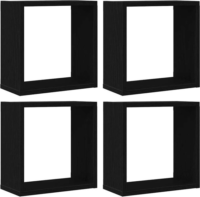 vidaXL Würfel-Wandregale 4er-Set in Schwarz und Eichen-Optik, B/T/H: 30 x 15 x 30 cm - Bild 1