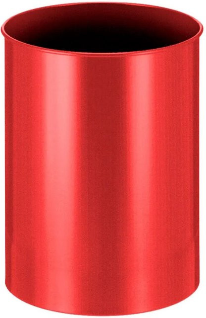 PROREGAL Runder Metall Papierkorb Rot, H: 47 cm, Ø: 33,5 cm - Bild 1