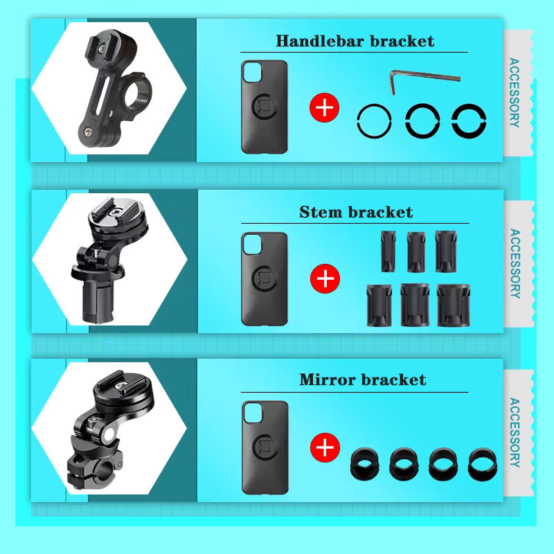 Sungukun Motorrad-Handyhalterung in Schwarz mit Schnellverschluss für iOS Smartphones kompatibel - Bild 2