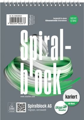 Ursus Collegeblock A6 kariert mit 40 Blatt Softcover in Schwarz und Grau - Bild 1