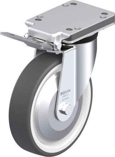 Blickle Lenkrolle LK-POTH 200R-IS-FA mit Feststeller, Farbe: Grau/Weiß, Rad-Durchmesser: 20 cm, Tragfähigkeit: 600 kg - Bild 1