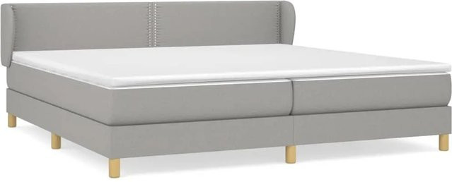 vidaXL Boxspringbett Hybrid mit Matratze und Taschenfederkern, Hellgrau, B/T/H: 200 x 200 x 78 cm - Bild 1