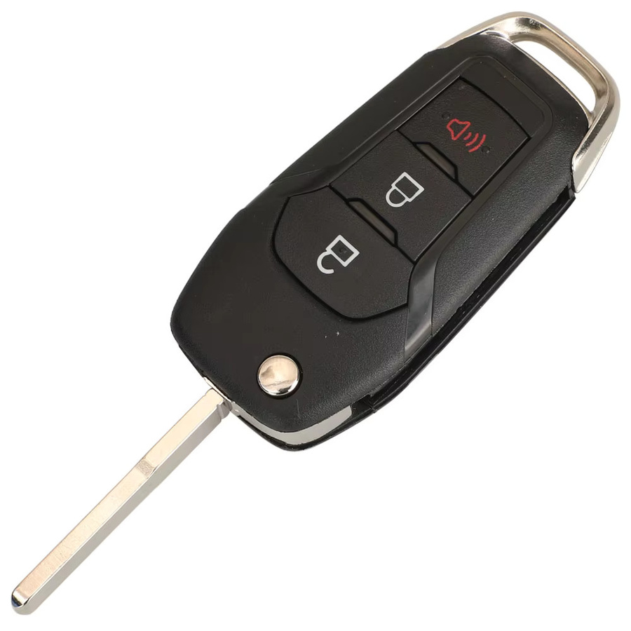 Jingyuqin Autoschlüsselgehäuse mit HU101 Klinge für Ford F-150 F-250 F-350 Explorer Ranger KA Fiesta Mondeo, Schwarz, 2/3/4 Tasten - Bild 2