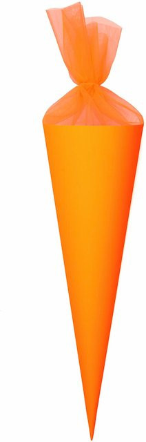 Rico Design Schultüte Rohling mit Tüllverschluss in Neon Orange - Bild 1