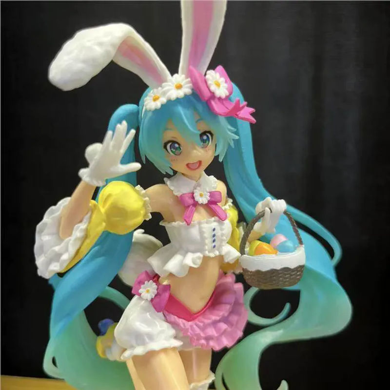 Bandai Hatsune Miku Actionfigur mit Hasenohren, mehrfarbige Anime PVC-Modell Statue für Sammler und Kinder - Bild 3