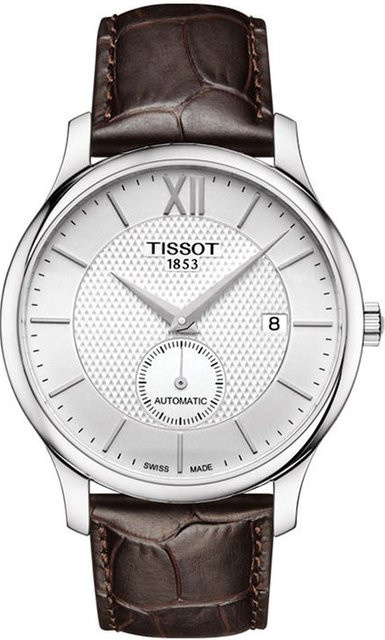 Tissot Armbanduhr Automatik, Edelstahlgehäuse, 40 mm, Lederarmband, Weiß - Bild 1