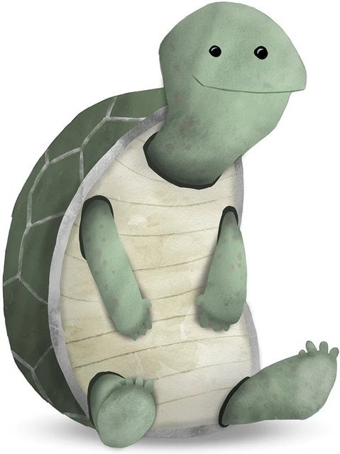 Komar Wandbild Cute Turtle aus Qualitätsvlies, Breite: 30 cm, Höhe: 40 cm - Bild 1