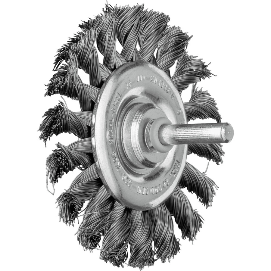 PFERD Rundbürste gezopft RBG aus Stahl-Draht in Silber, Durchmesser: 76 mm, Schaft-Durchmesser: 6 mm, Draht-Durchmesser: 0,35 mm - Bild 1