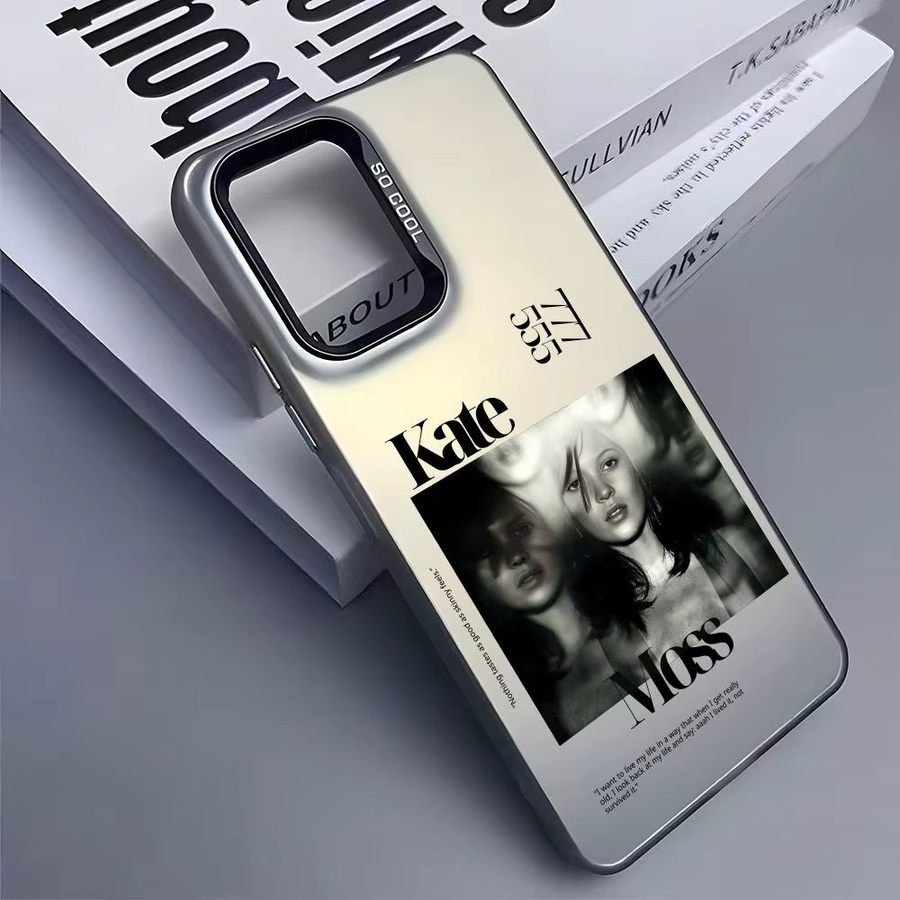 Kate M-Moss Trendy Silikon Handyhülle für Samsung Galaxy S25 Edge S24 S23 S22 S21 S20 Ultra in Silber - Bild 4