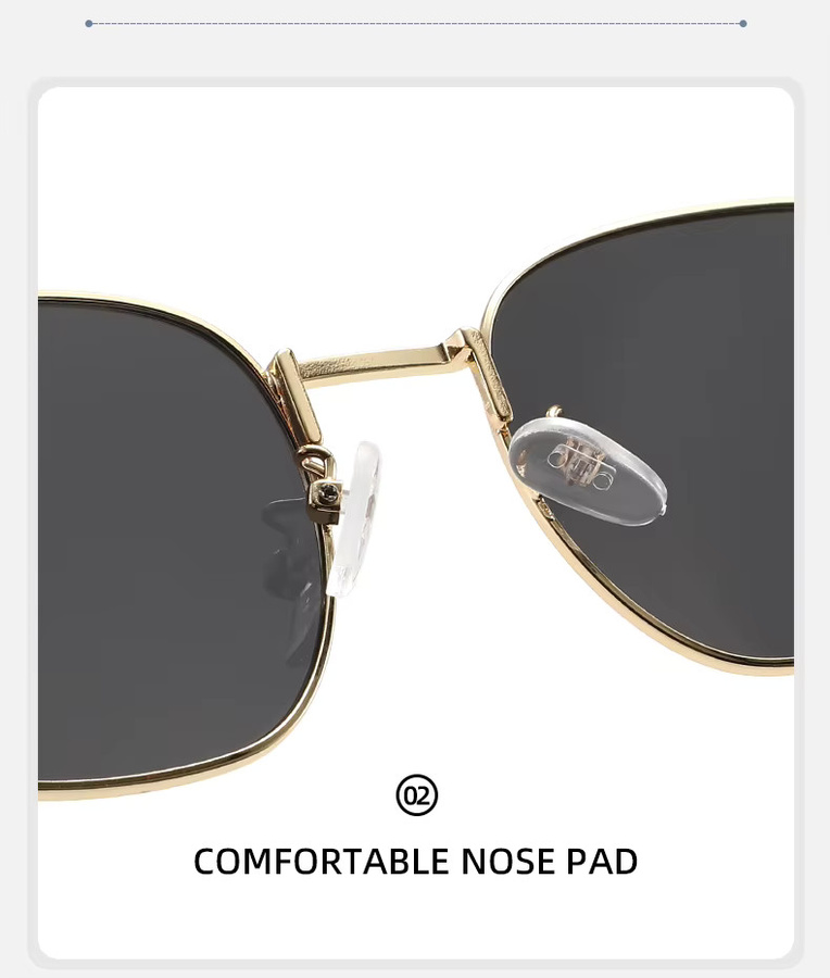 TWOOO Sonnenbrille, hexagonal, Metall, Vollrand, Unisex, gold - Bild 5